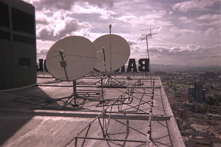 VSAT Satellite Dish Equipment Installation Bogota Colombia Banco De Colombia Mark Erney Satellite Communications East Pictures 1