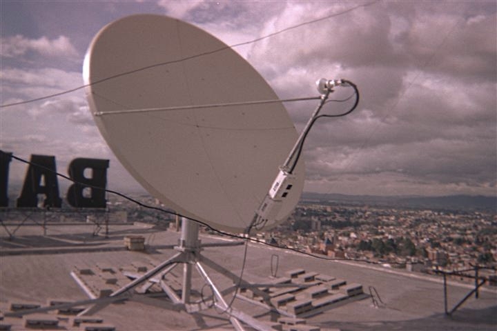 VSAT Satellite Dish Equipment Installation Bogota Colombia Banco De Colombia Mark Erney Satellite Communications East Pictures 2