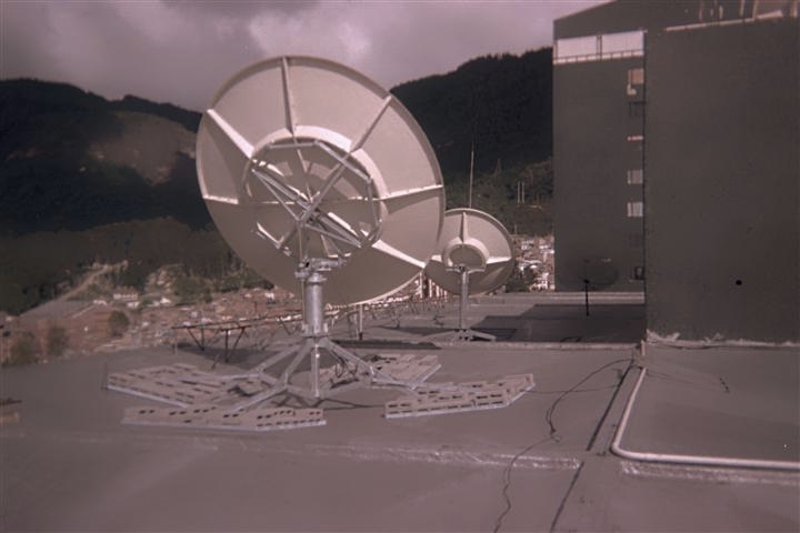 VSAT Satellite Dish Equipment Installation Bogota Colombia Banco De Colombia Mark Erney Satellite Communications East Pictures 3